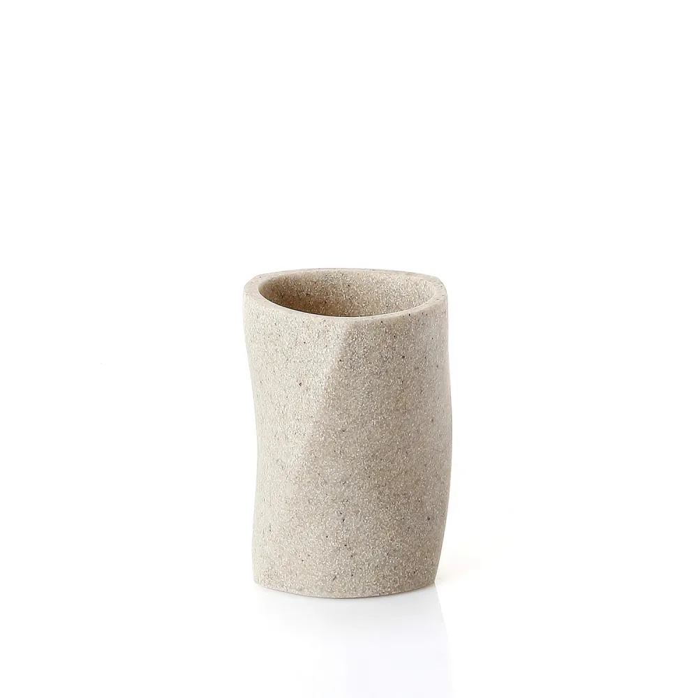 Toothbrush holder resin and sand Gedy Libra series - Natuurtint