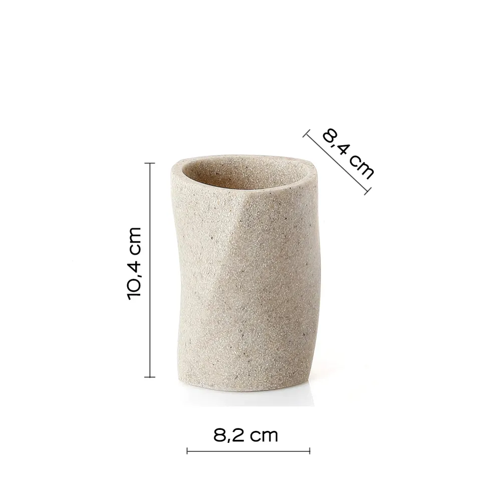 Toothbrush holder resin and sand Gedy Libra series - Natuurtint