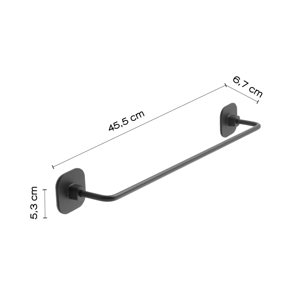 45 cm towel holder RVS steel and chromall Teide Gedy - Matte Black