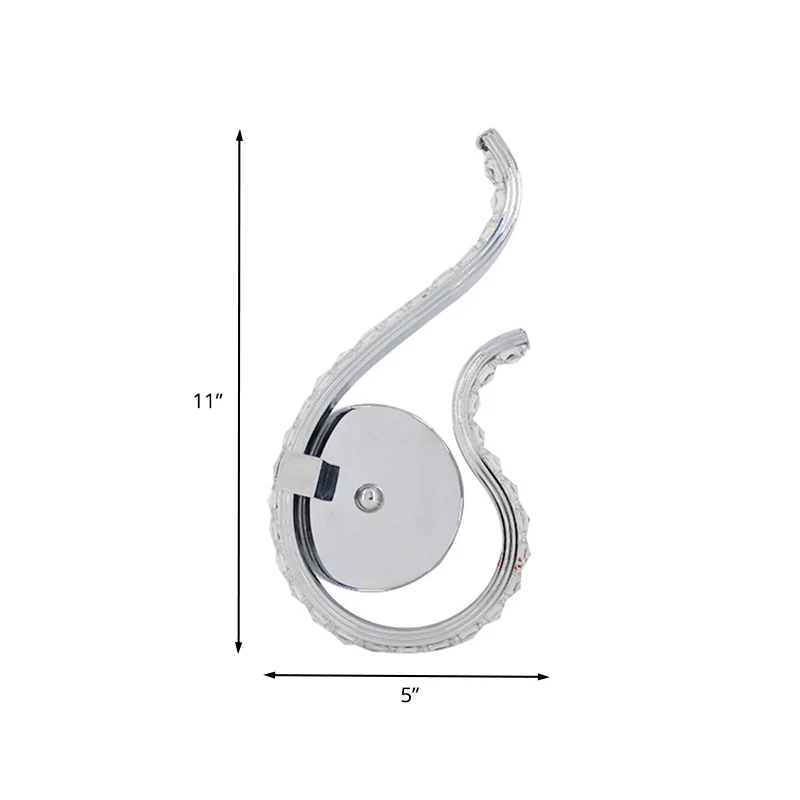 Twist Wall Light Sconce Hedendaags Metal LED Bedside Wall Mounted Lamp Chrome, Warm/White Light Chrome