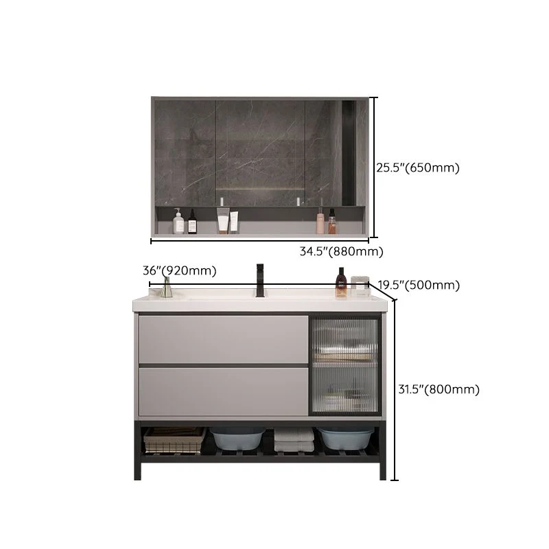 Wall Mount Vanity Parelmoer Wood Frame Soft Close Drawers Single Sink Vanity Mirror Https