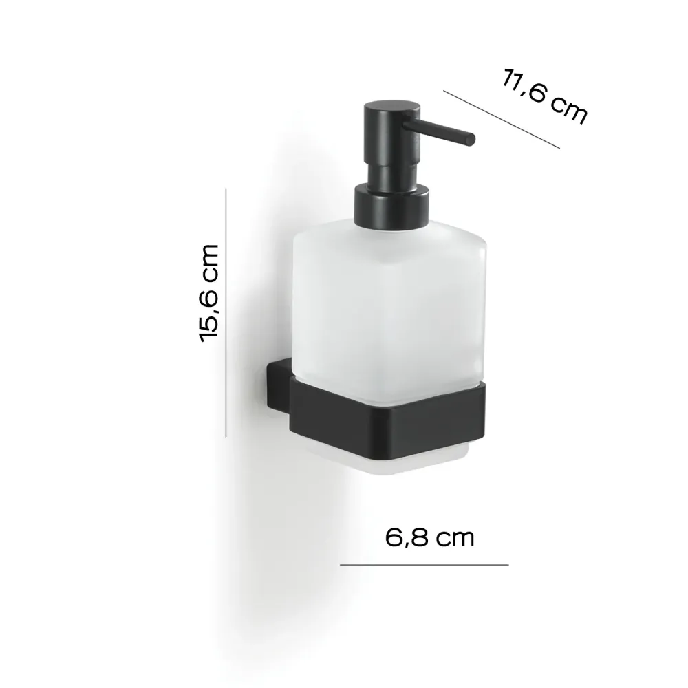 Wall soap dispenser Gedy Lounge series messing pump - Matte Black