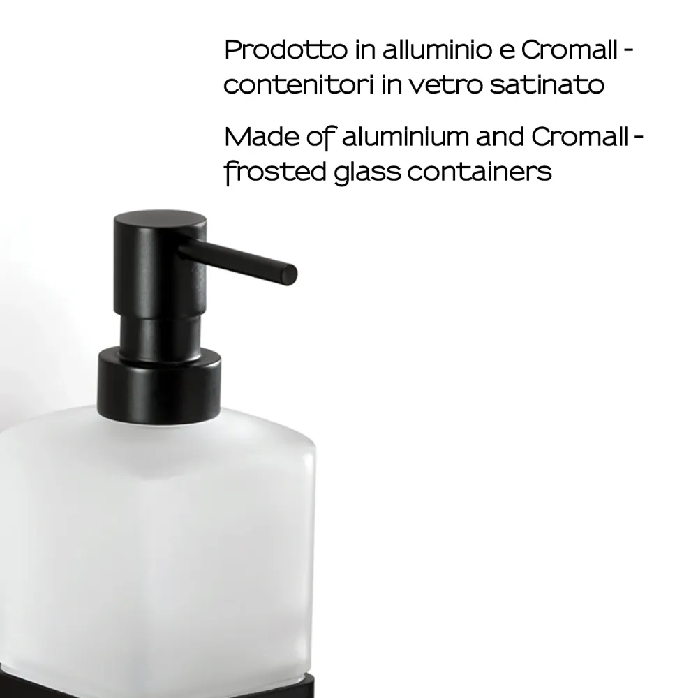 Wall soap dispenser Gedy Lounge series messing pump - Matte Black