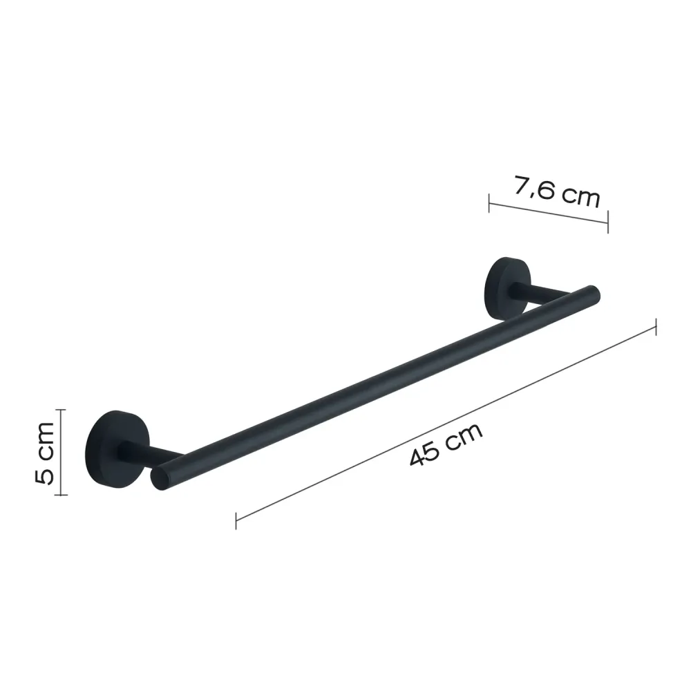Wall-mounted 45 cm napkin holder roestvrij steel Eros Gedy - Matte Black