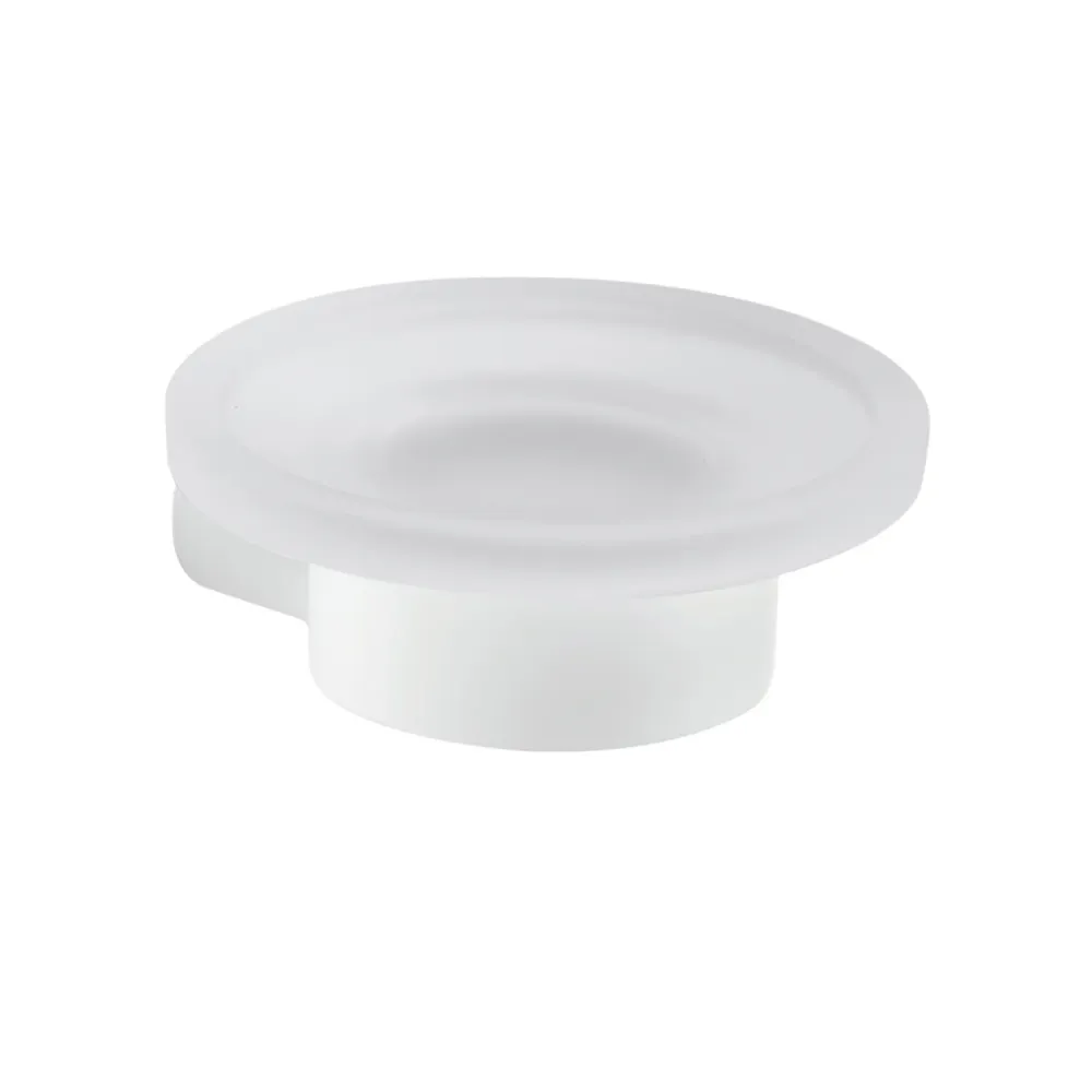 Wall-mounted soap holder Brass and Cromall Gedy Pirenei series - Effen White