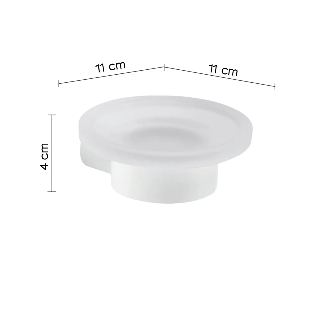 Wall-mounted soap holder Brass and Cromall Gedy Pirenei series - Effen White