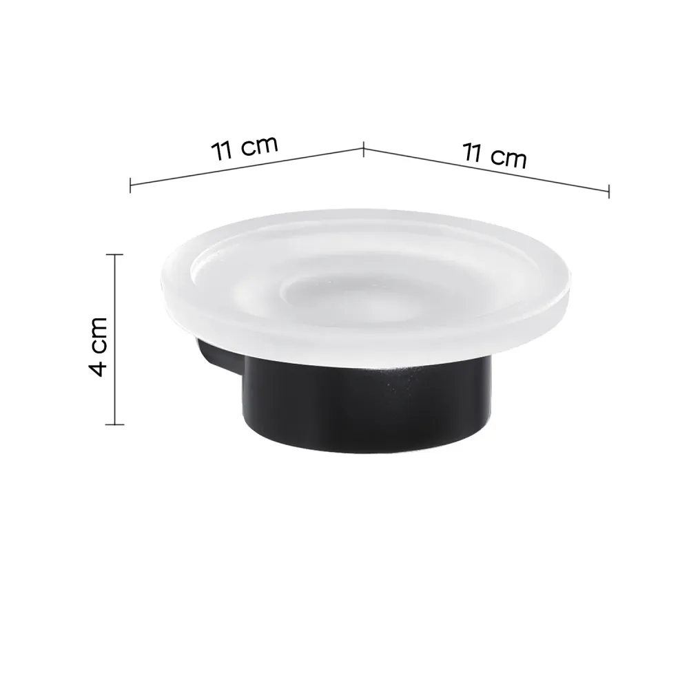 Wall-mounted soap holder Brass and Cromall Gedy Pirenei series - Matte Black