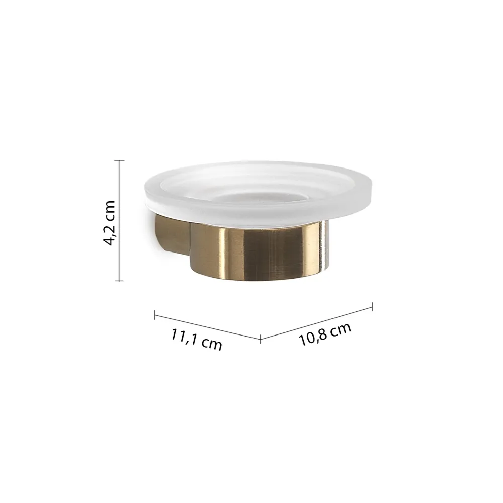 Wall-mounted soap holder Brass and Cromall Gedy Pirenei series - Matte Verguld