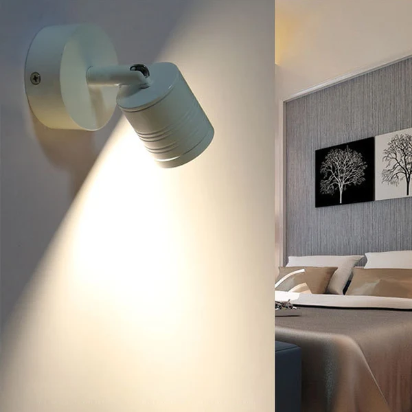 White Cylinder Wall Sconce Lamp Simple Style LED Metaal Wall Lighting Fixture Warm/White Light Bedside White