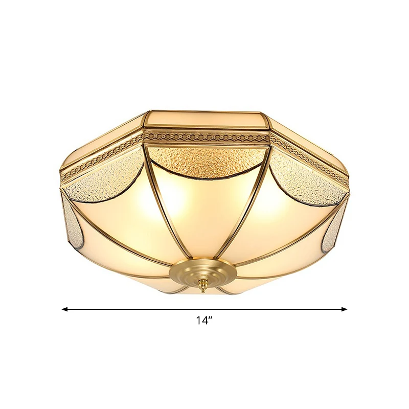 3/4/6 lampen matglas inbouwlamp traditionele koperen kom woonkamer inbouw, klein/middelgroot/groot
