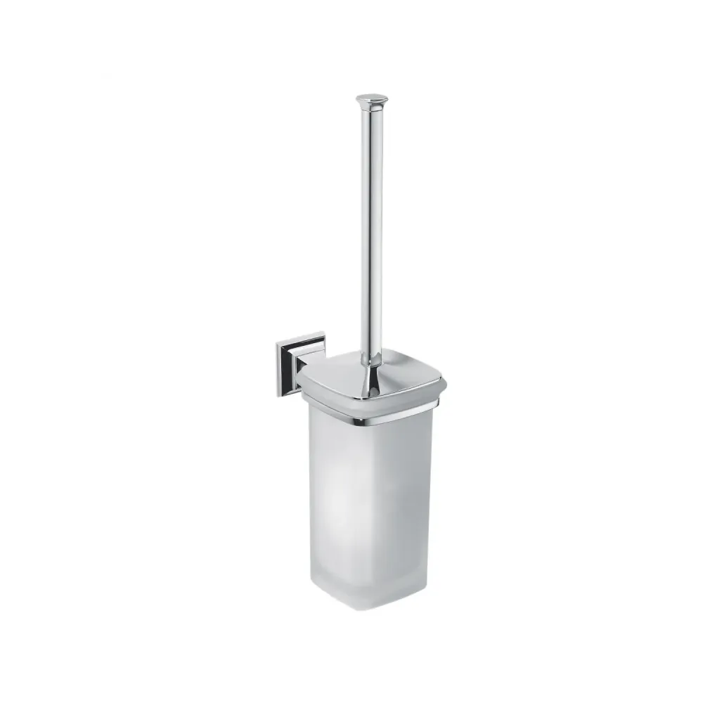 Brush holder chromed geel koper and glass Portofino collection Colombo Design