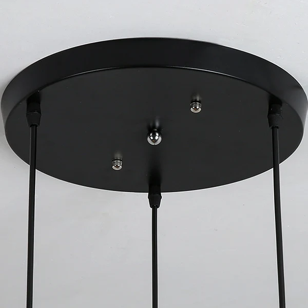 Geometric Hanging Lamp Gekerfd Metal Shade Industrial 3 Lights Kitchen Pendant Light Black
