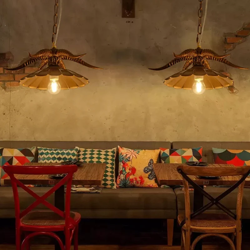 Hars OX Hoorn hanglamp Rustiek restaurant hanglamp met geschulpte kap messing/wit