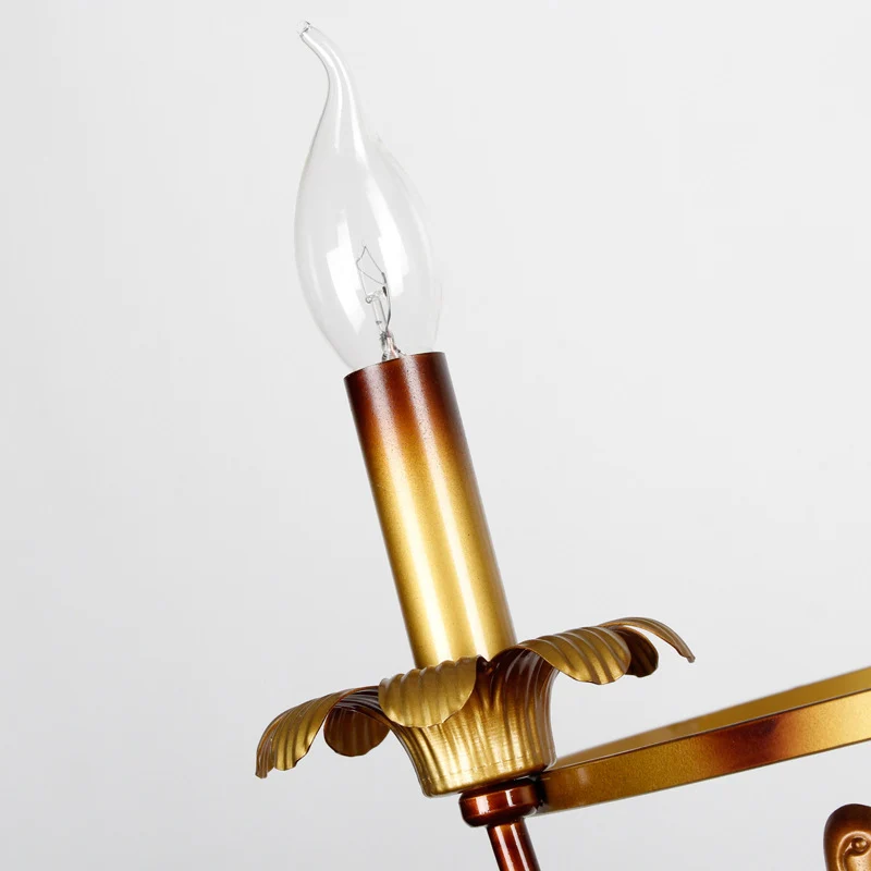 Kaars Metaal Schanslamp Traditioneel 1-lichts gang Wandlamp messing met/zonder kap