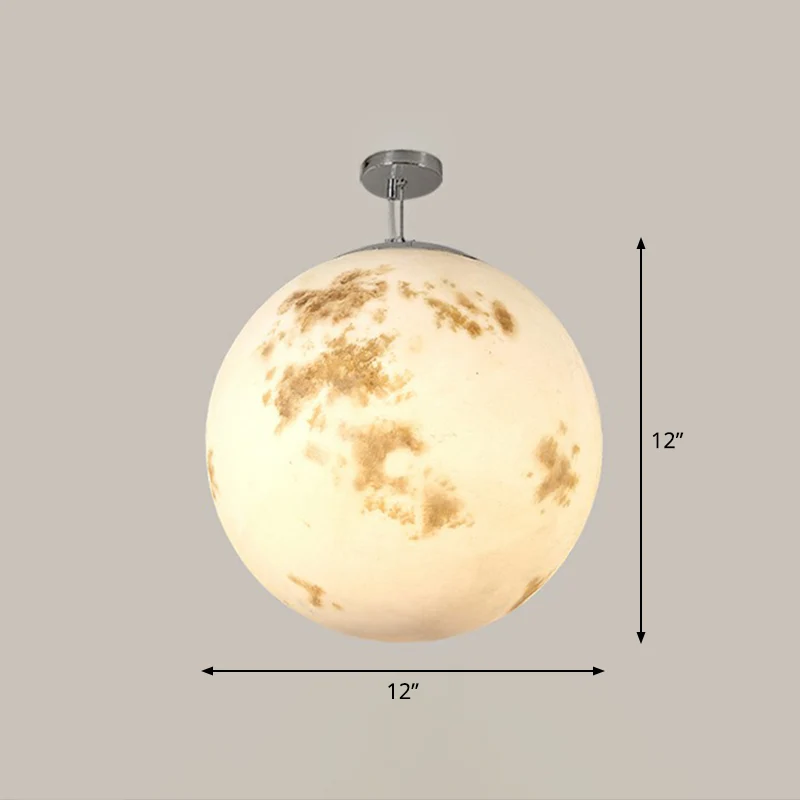 Witte maan ophangverlichting Noordse hanglamp van hars met één lamp voor restaurant