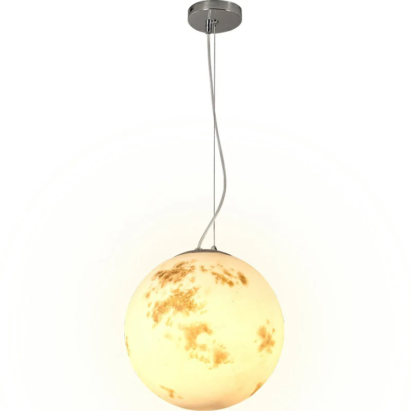 Witte maan ophangverlichting Noordse hanglamp van hars met één lamp voor restaurant