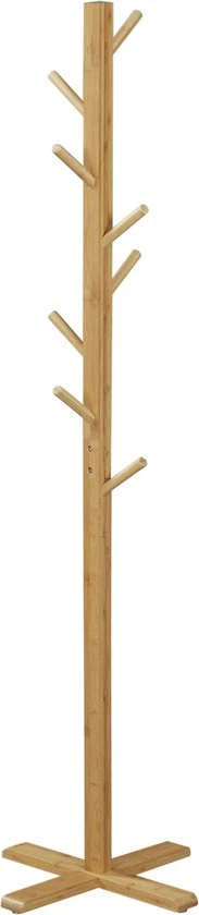 Bamboe Kapstok Vrijstaand 8 Haken 178 cm - Bruin