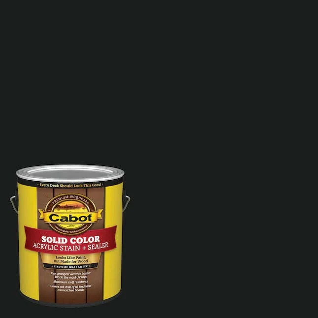 Cabot Black Solid Exterior Wood Stain and Sealer (1-Gallon)