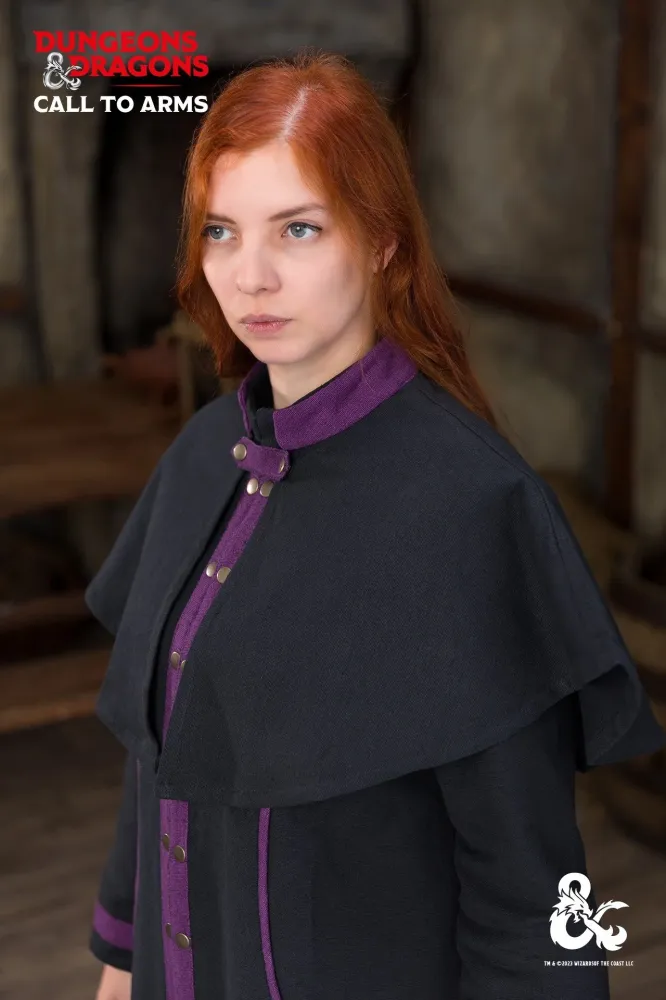 Dungeons & Dragons Warlock Cape Black/Purple Zwart Staal | Industriële Look Xs
