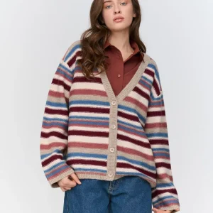 Gestreepte gilet beige 24Colours