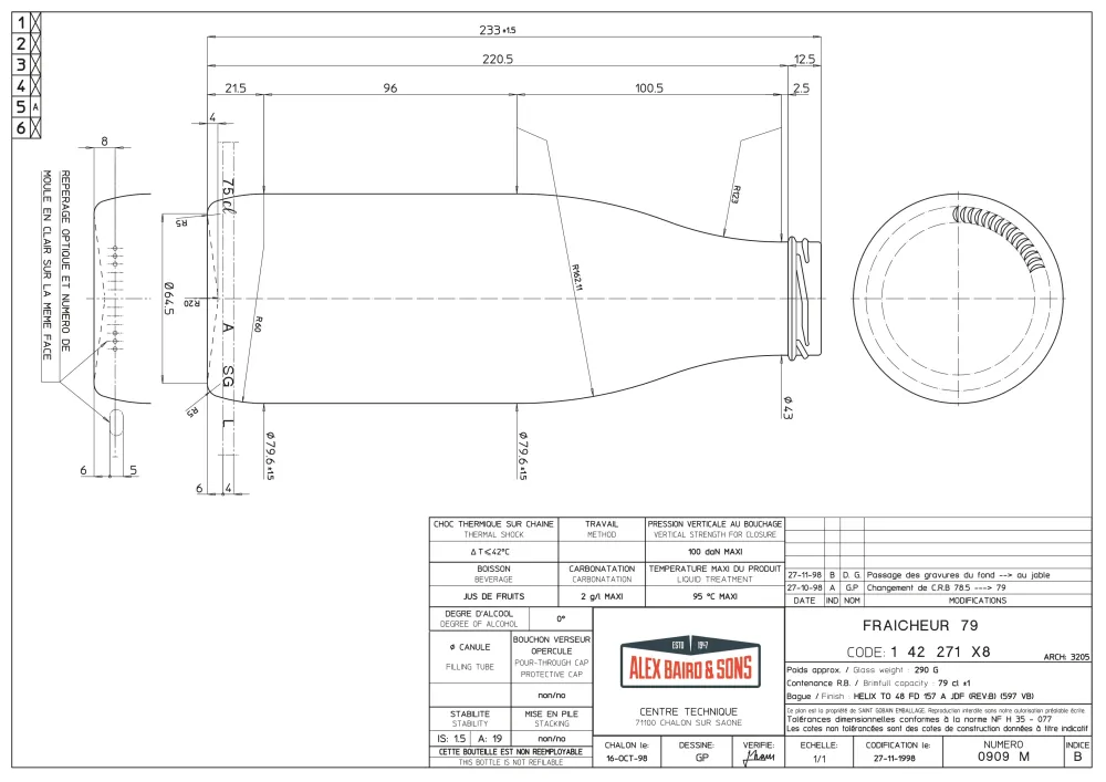 750ml Schroefdop Melkflessen