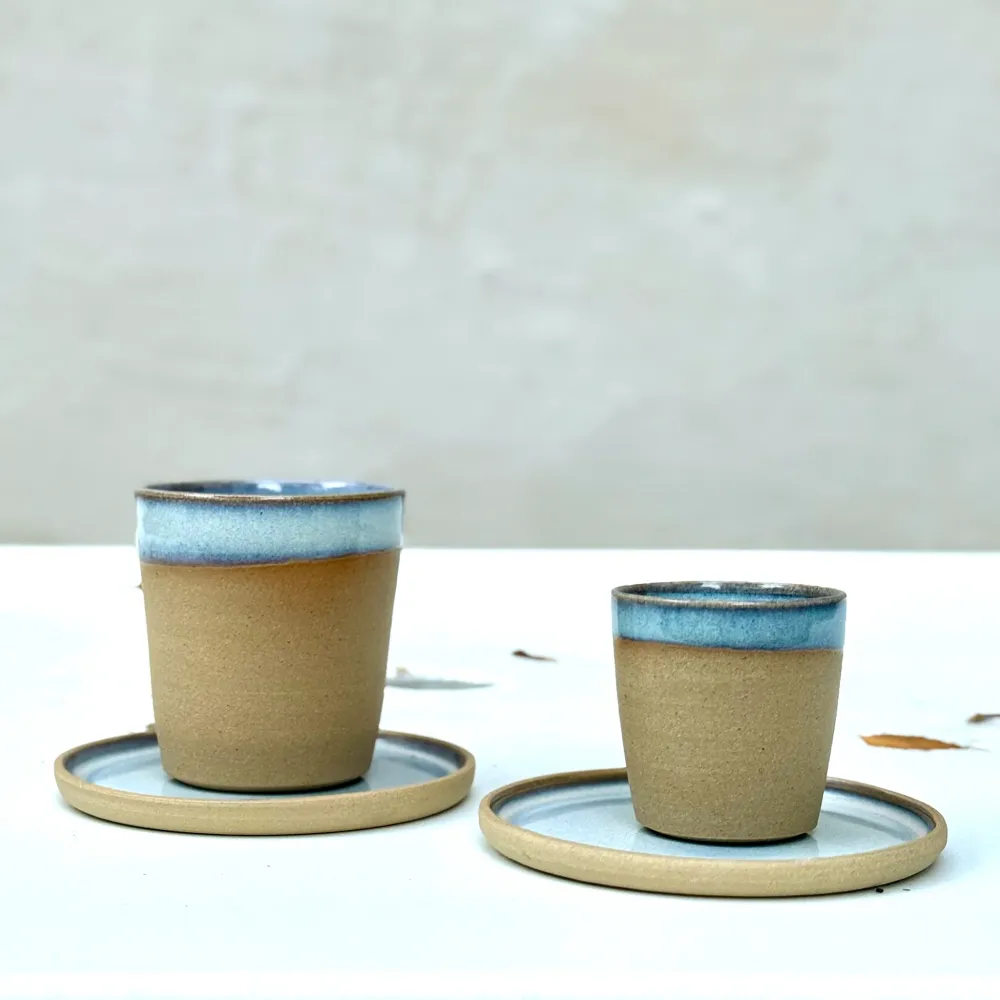 AB Ceramics Beker Geel Opaal/Blauw 20 cl