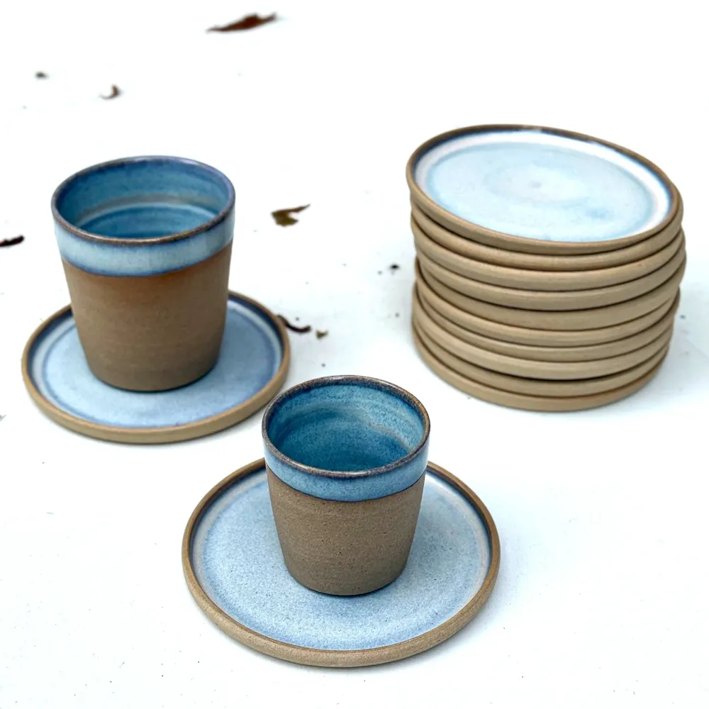 AB Ceramics Beker Geel Opaal/Blauw 20 cl