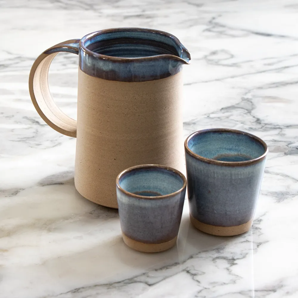 AB Ceramics Karaf Geel Opaal Blauw 100 cl