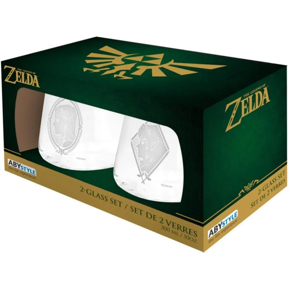 De legende van Zelda Link en Zelda 2 glazen set Abysse