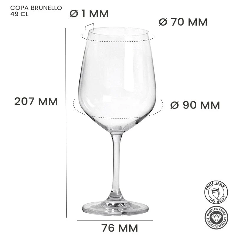 Alar Brunello Wijnglas 49 cl - Doos 6 stuks