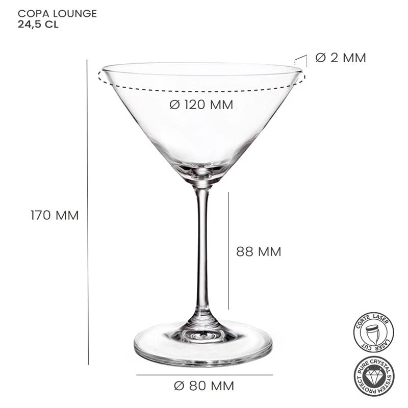 Alar Lounge Martiniglas 24,5 cl - Doos 6 stuks