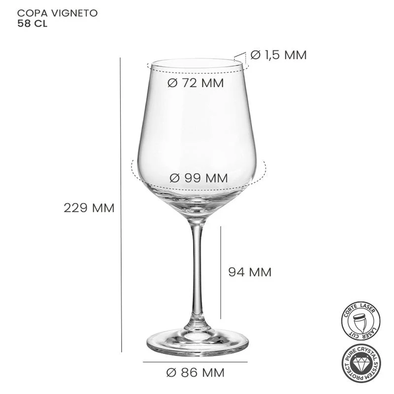 Alar Vigneto Wijnglas 58 cl - Doos 6 stuks