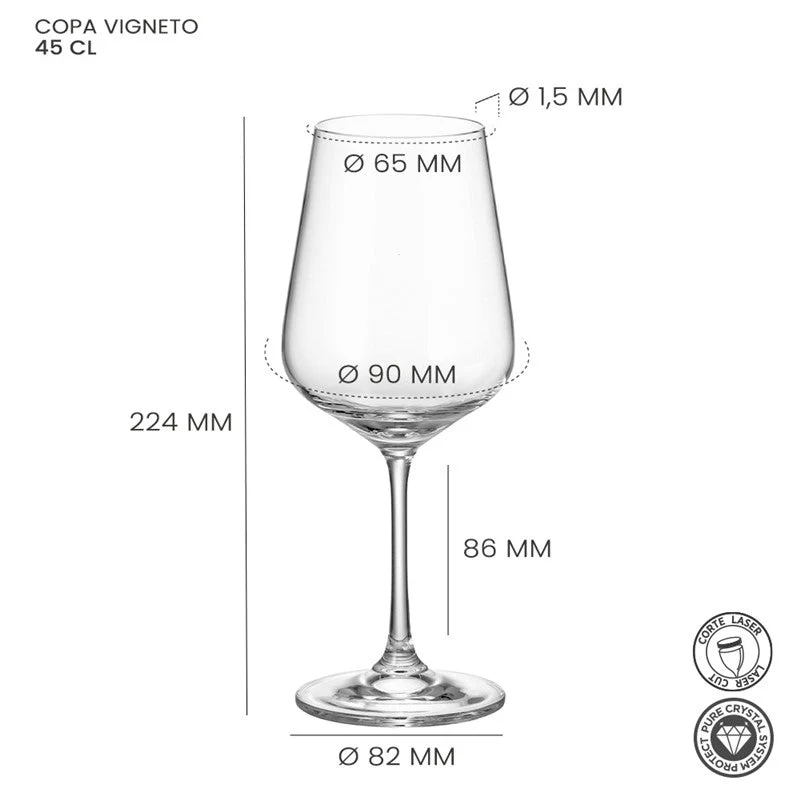 Alar Vigneto Wijnglas 45 cl - Doos 6 stuks