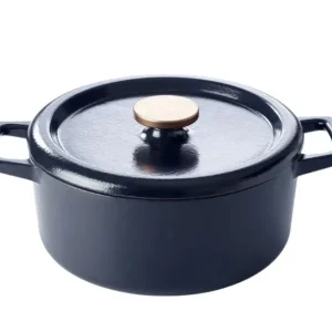 Alva Braadpan met deksel - Dutch Oven Nori Gietijzer ø 26 cm + Gratis handvaten - geëmailleerde anti-aanbaklaag