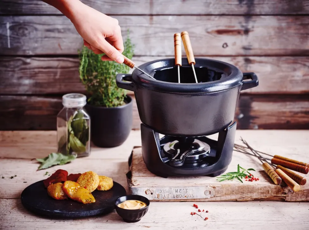 Alva Fondueset - Nori - Gietijzer - 8 vorkjes / personen - 2 Liter