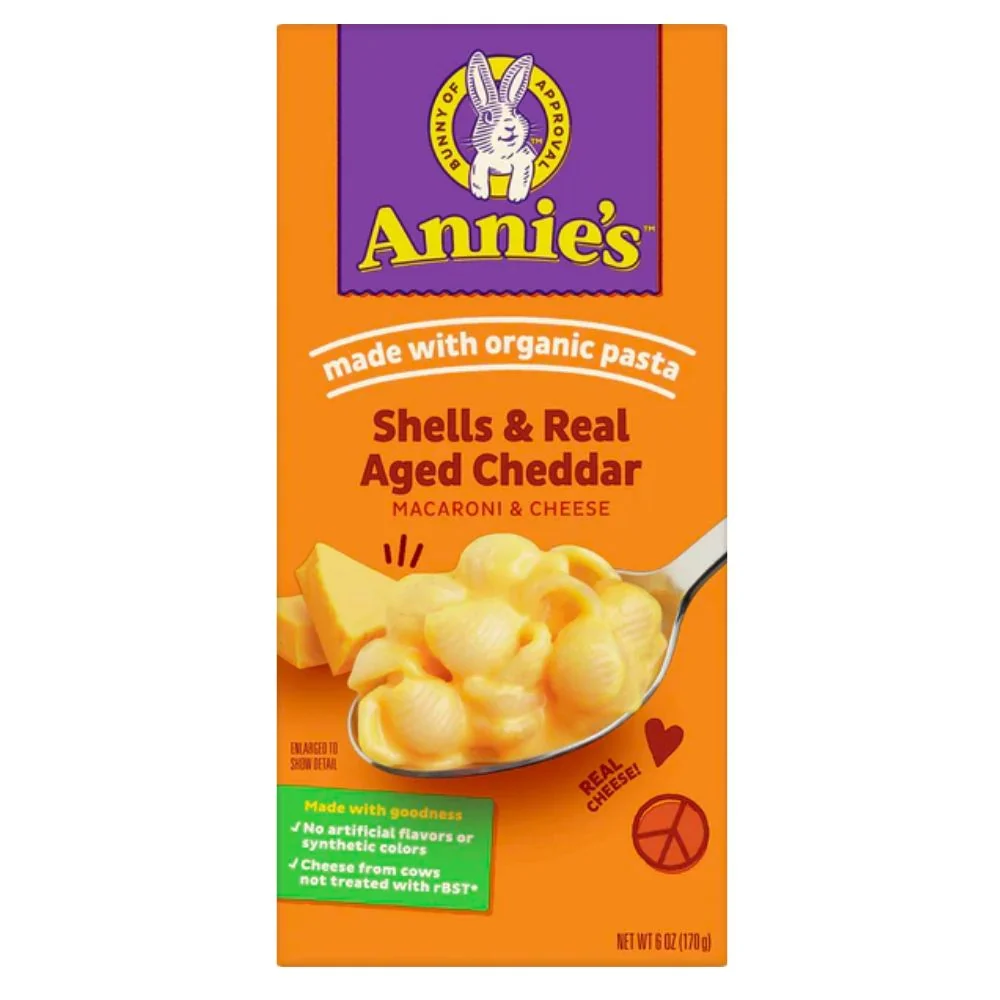 Annie's Mac & Cheese Shells Aged Cheddar, pasta met kaas van 170g
