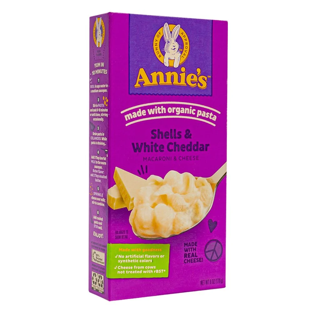 Annie's Mac & Cheese White Cheddar Shells, pasta met witte cheddar smaak van 170g