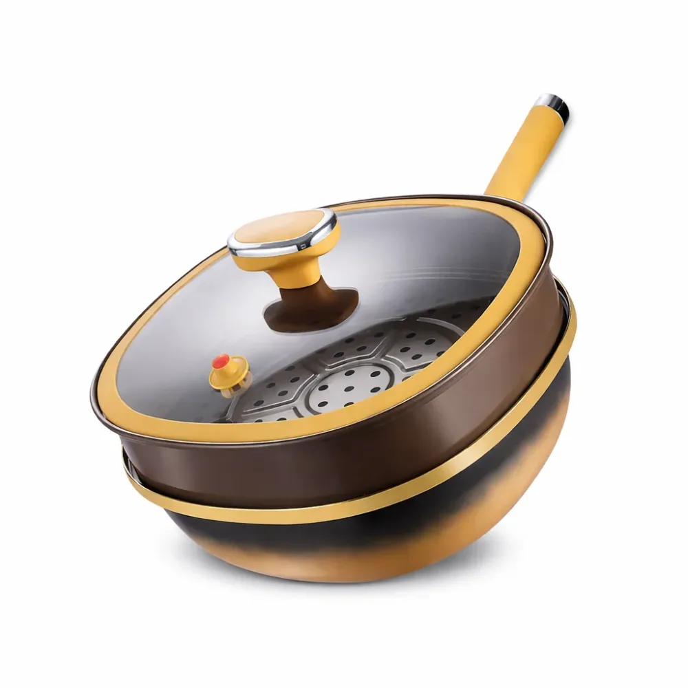 Anti-aanbakpan met stoommand | Titanium | Glazen deksel | Kitchen4You