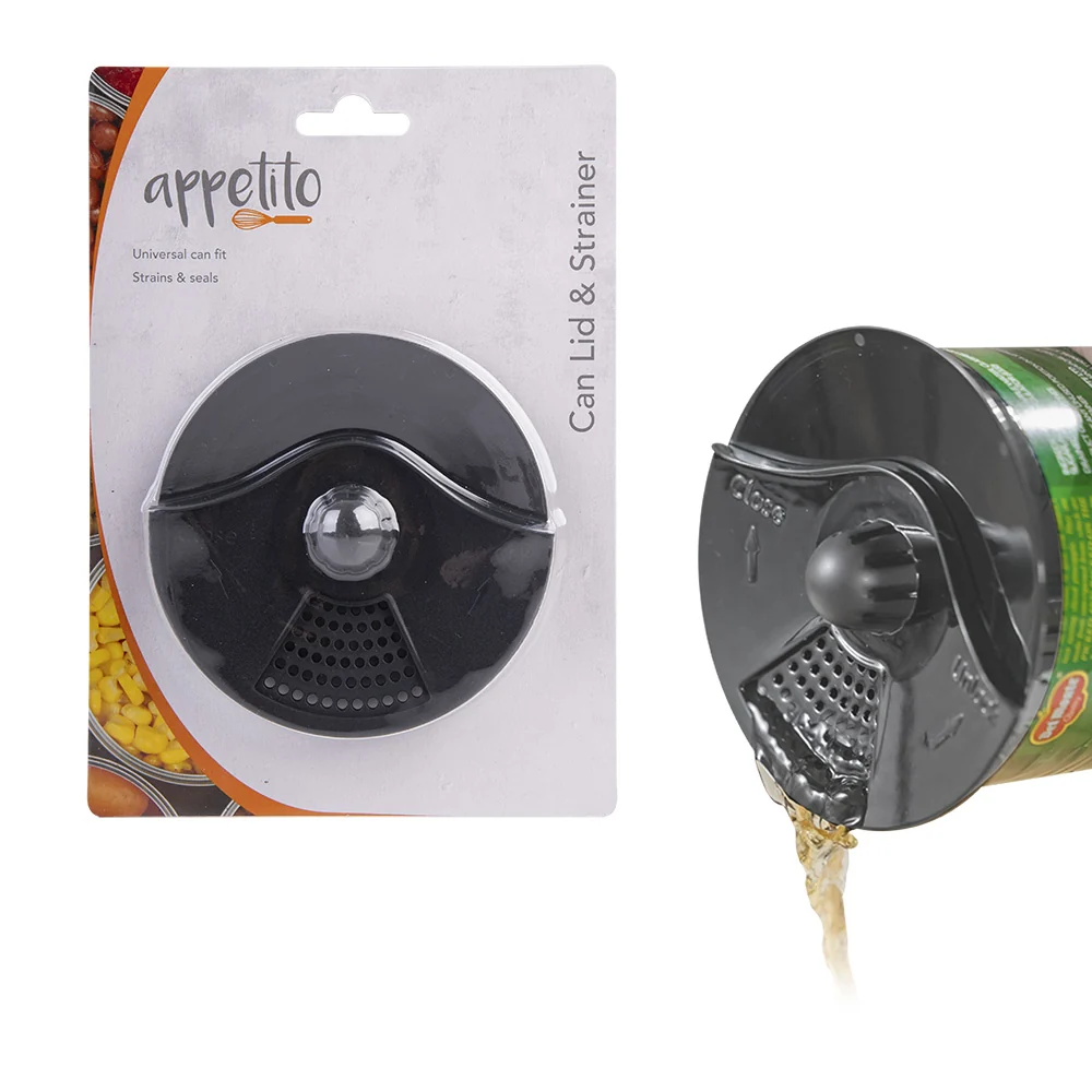 Appetito Can Lid & Strainer (houtskool)