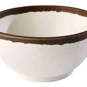 Kom CROCKER Melamine, Wit/Bruin 1/box APS