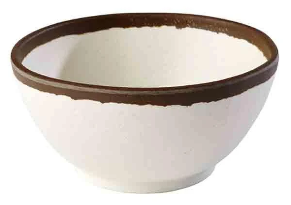 Kom CROCKER Melamine, Wit/Bruin 1/box APS
