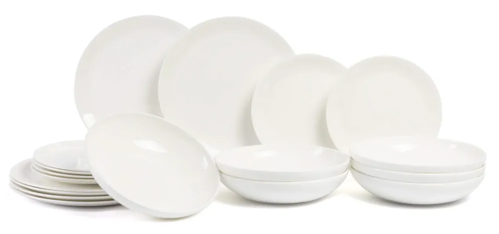 ASA Selection Serviesset Table - Wit 18-delig / 6 personen - 6 dinerborden, 6 ontbijtborden en 6 diepe borden
