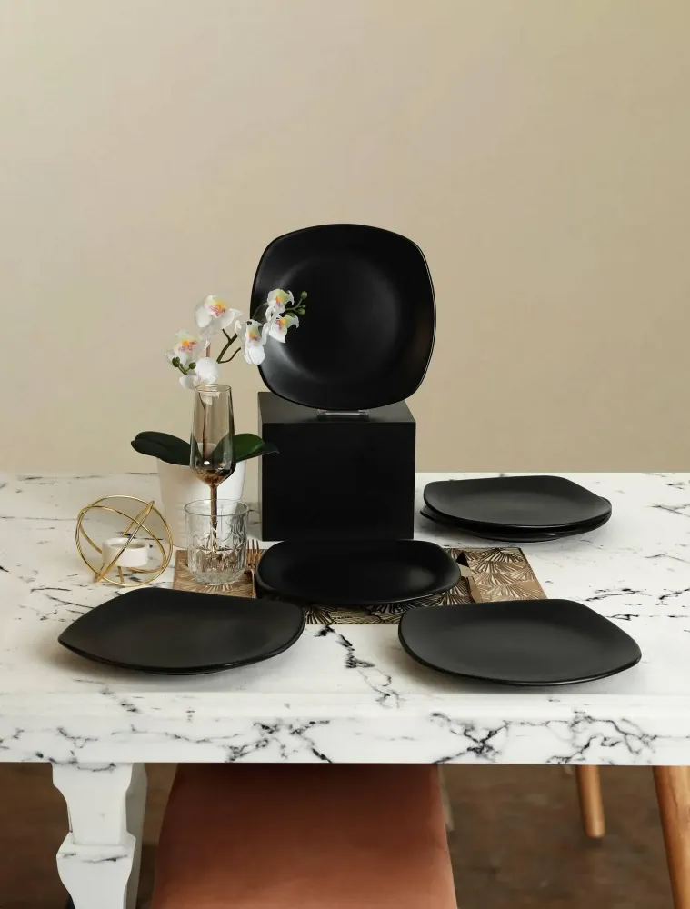Set van 6 dinerborden Lux keramiek Asir Group