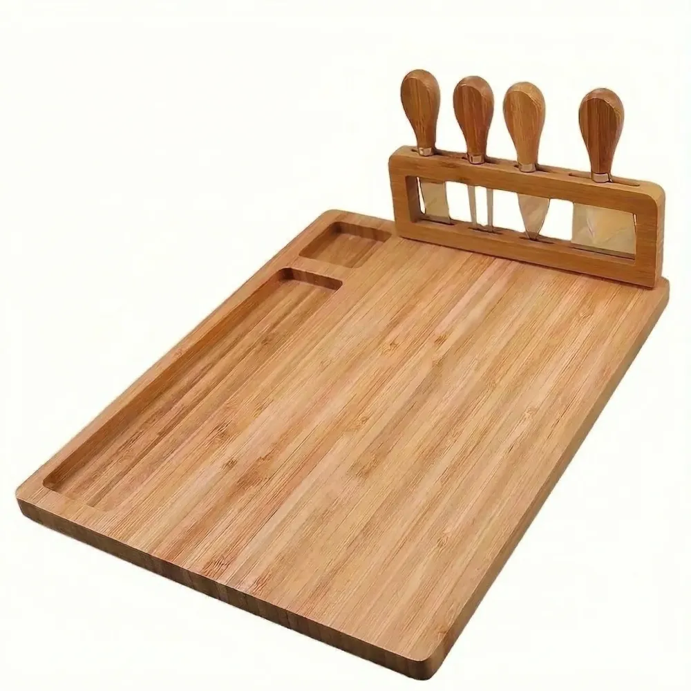 Bamboe Kaasplank Set met Bestekhouder - Kitchen4You