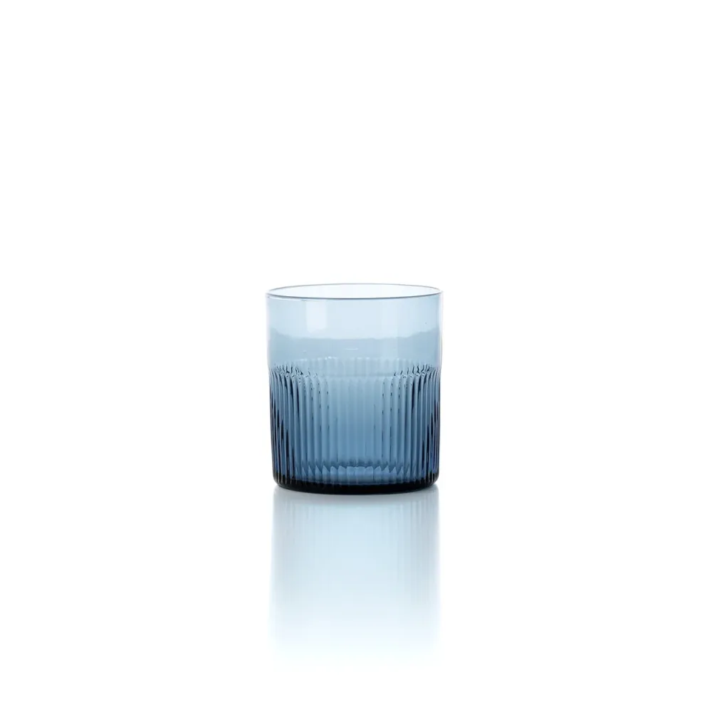 De azuurgeribbelde lage tumbler - blauw Bazar Bizar Antwerp