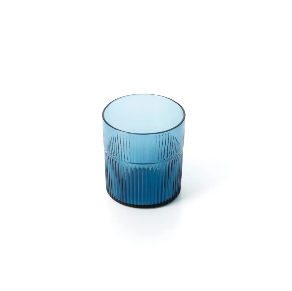 De azuurgeribbelde lage tumbler - blauw Bazar Bizar Antwerp