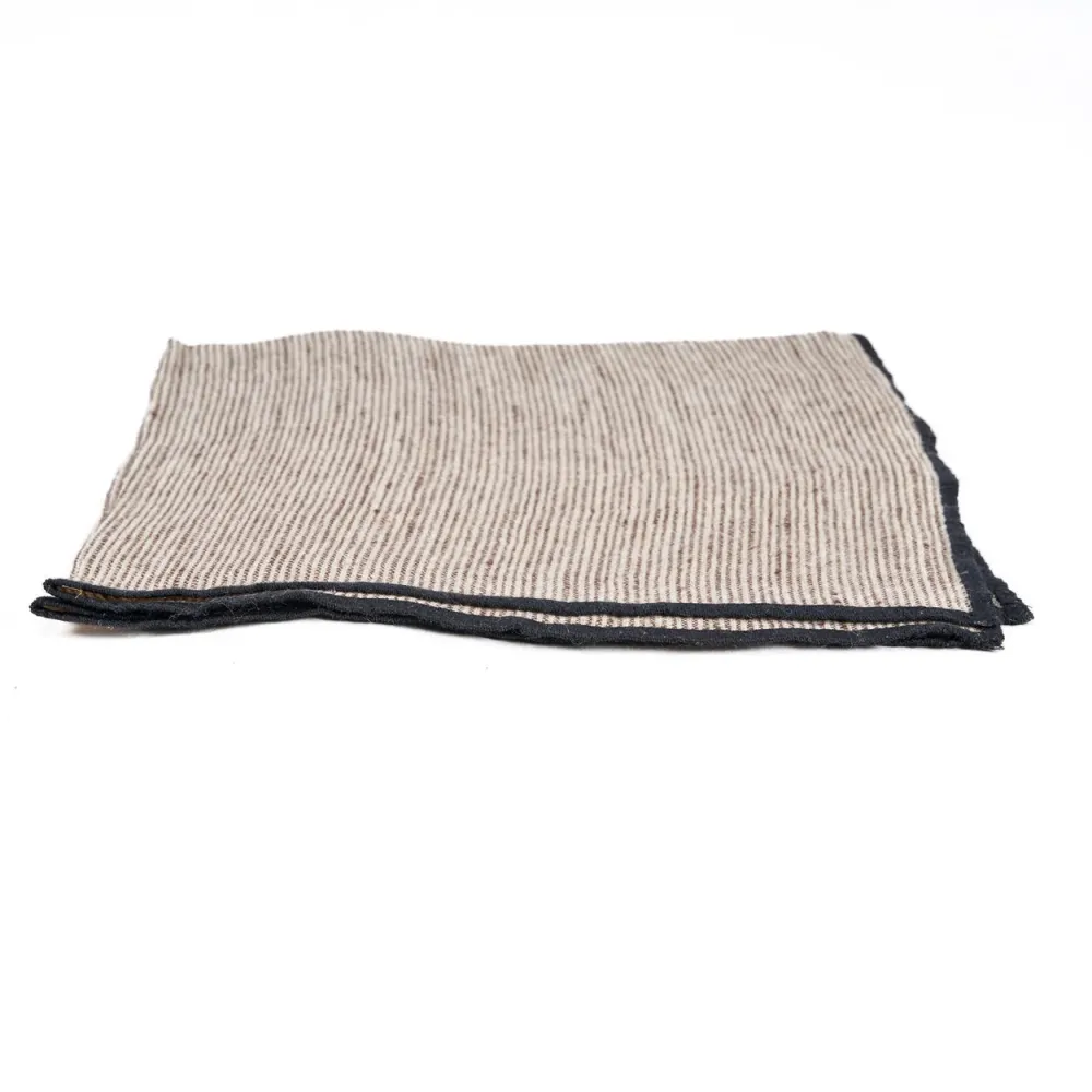 Code linnen servet - natuurlijk zwart - 45x45 Bazar Bizar Antwerp