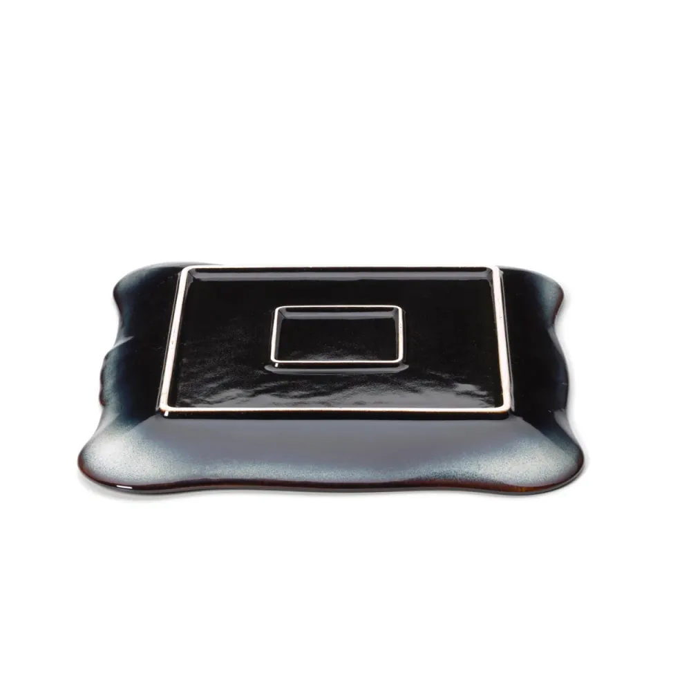 Het Lotus Ice vierkante bord - grijsbruin - XL Bazar Bizar Antwerp