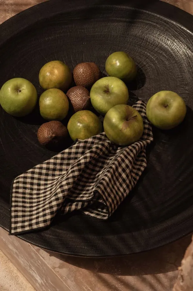 Het picknickservet - naturel zwart - 45x45 Bazar Bizar Antwerp