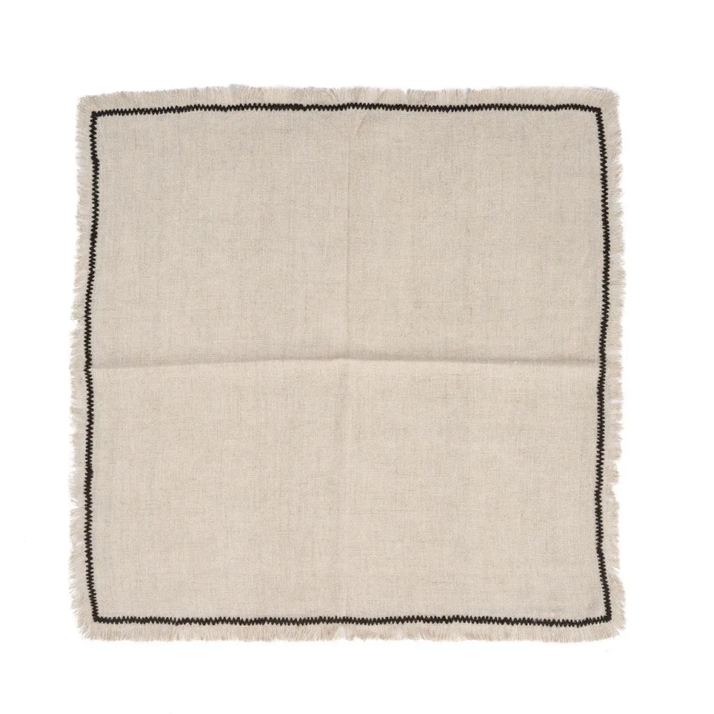 Het Toscaanse servet - Natuurlijk zwart - 45x45 Bazar Bizar Antwerp